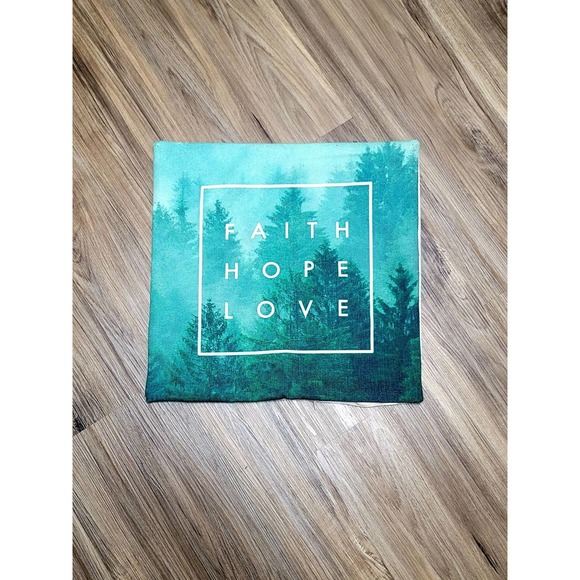FAITH HOPE LOVE Square Pillowcase Sham - Picture 1 of 4